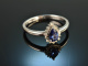 Edles Blau! Saphir Diamant Ring Wei&szlig; Gold 750