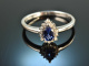 Edles Blau! Saphir Diamant Ring Wei&szlig; Gold 750