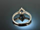 Edles Blau! Saphir Diamant Ring Wei&szlig; Gold 750