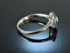 Blaue Bl&uuml;te! Saphir Diamant Ring Wei&szlig; Gold 750