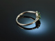 Feines Gr&uuml;n! Smaragd Diamant Ring Wei&szlig; Gold 750