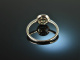 Feines Gr&uuml;n! Smaragd Diamant Ring Wei&szlig; Gold 750