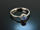 Edles Blau! Saphir Brillant Ring Wei&szlig; Gold 750