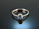 Edles Blau! Saphir Brillant Ring Wei&szlig; Gold 750