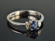 Tiefes Blau! Saphir Diamant Ring Weiß Gold 750