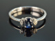 Tiefes Blau! Saphir Diamant Ring Wei&szlig; Gold 750