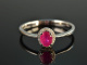 Feines Rot! Rubin Diamant Ring Wei&szlig; Gold 750