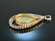 Around 1970! Finest Large Opal Diamond Pendant White Gold 585