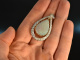 Around 1970! Finest Large Opal Diamond Pendant White Gold 585