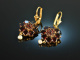 Beautiful garnet traditional earrings with pearl gold plated