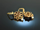 Beautiful garnet traditional earrings with pearl gold plated