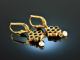 Beautiful garnet traditional earrings with pearl gold plated