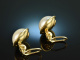 Around 1990! Classic ear clips with Mabe pearls gold 585