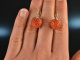 Coral Strawberries! Large Coral Strawberry Earrings Gold 585