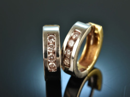 Um 2010! Elegante bicolor Brillant Creolen 0,32 ct Gold 750
