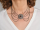 Around 1980! 4-piece traditional costume set necklace watch ring and ear clips garnet silver 835