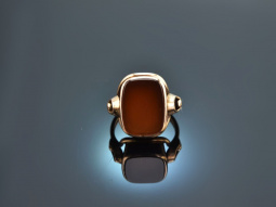 Um 1930! Sch&ouml;ner Wappen Siegel Ring mit Karneol Gold 333