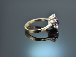 Um 1975! Schicker Vintage Ring mit Amethyst und Diamanten...