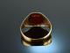 Um 1910! Historischer Wappen Siegel Ring mit Lagen Achat Gold 585