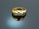 Um 1985! Hochwertiger Band Ring mit Brillant 0,2 ct Gold 585