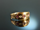 England um 1900! Zarter Rubin Diamant Ring Gold 15 ct