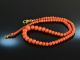 Around 1960! Mediterranean coral necklace with gold plated silver clasp