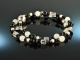 Black and White! Fancy Armband Onyx Bergkristall Jade Sterlingsilber 925