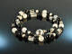 Black and White! Fancy Armband Onyx Bergkristall Jade Sterlingsilber 925