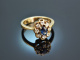 Wien um 1985! Klassischer Saphir Brillant Ring Gold 585