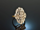 Wien um 1950! Gro&szlig;er eleganter Brillant Ring zus. ca. 1 Carat aus Gold 585 und Platin