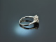 Around 1975! Classic Sapphire Brilliant Ring White Gold 585