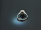 Around 1975! Classic Sapphire Brilliant Ring White Gold 585