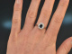 Around 1975! Classic Sapphire Brilliant Ring White Gold 585