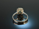 Around 1980! Classic Emerald Brilliant Ring White Gold 585