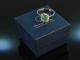 Around 1980! Classic Emerald Brilliant Ring White Gold 585