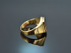 Um 1970! Klassischer Wappen Siegel Ring mit Karneol Gold 585