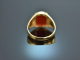 Um 1970! Klassischer Wappen Siegel Ring mit Karneol Gold 585