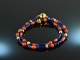 Ancient Chic! Fancy Armband Sodalith Lapislazuli Koralle Silber 925 vergoldet