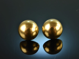 Around 1980! Hemisphere earrings gold 750