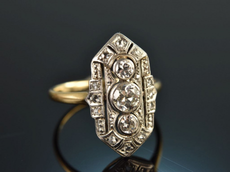 Um 1920! Sch&ouml;ner Art Deco Diamant Ring 0,5 ct Platin Gold 585