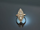 Um 1800! Historischer Marquise Ring mit Diamantrosen Gold 333