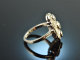 Um 1925! Sch&ouml;ner Art Deco Ring mit Diamanten 0,45 ct Wei&szlig; Gold 585