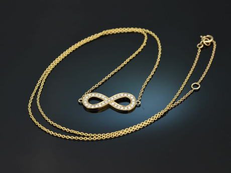 H&uuml;bsche Schleife! Feines Collier mit Brillanten 0,29 ct Gold 585