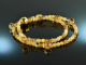 Golden Glamour! Fancy Armband 2-reihig Bernstein Citrin Lemon Citrin Silber 925 vergoldet