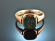 Um 1900! Feiner Damen Wappen Siegel Ring Rot Gold 585
