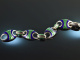 Around 1975! Fancy Vintage Enamel Bracelet Silver 925