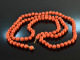 Around 1970! Especially beautiful long Mediterranean coral necklace gold 750