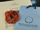 Around 1970! Especially beautiful long Mediterranean coral necklace gold 750