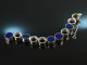 Around 1970! Chic vintage design bracelet with lapis lazuli silver