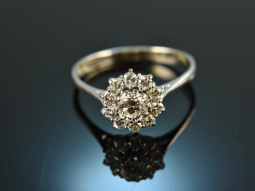 Um 1990! Feinster Brillant Ring 0,85 ct Wei&szlig; Gold 750